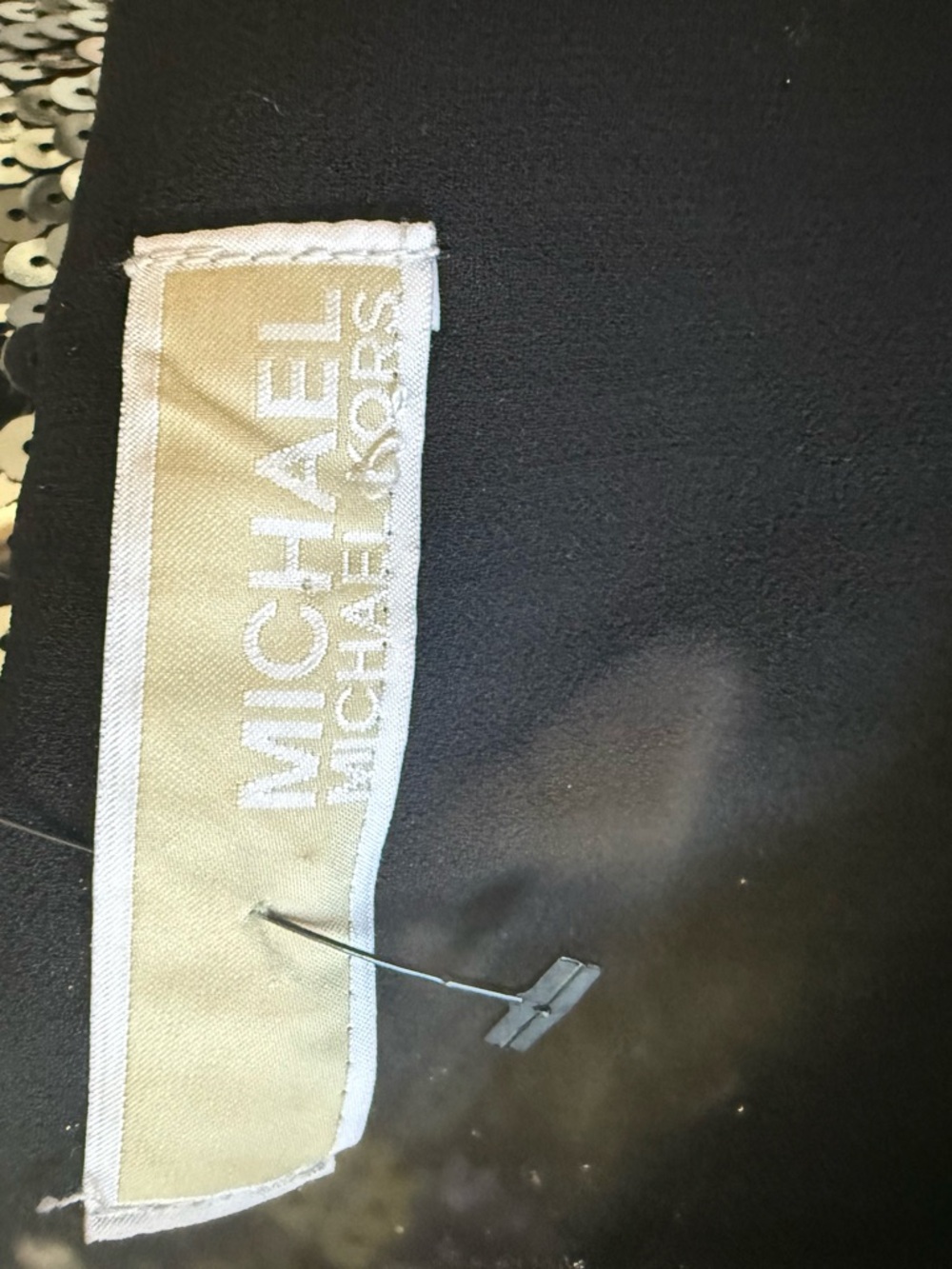 MICHAEL KORS Silver Sequin V-Neck Puff Sleeve Dress Size M - Picture 9 of 10